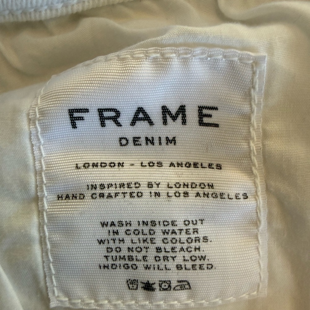 Frame Denim Le Boy White Distressed Ankle Jeans Sz 27 - Picture 8 of 12